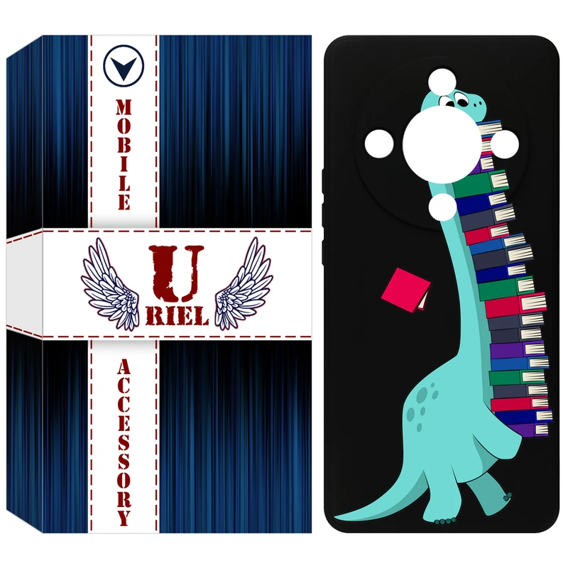 کاور یوریل مدل KSH کد 17 طرح دایناسور کتابخوان مناسب برای گوشی موبایل آنر X9b / X50 / Magic6 Lite / Magic 6 Lite