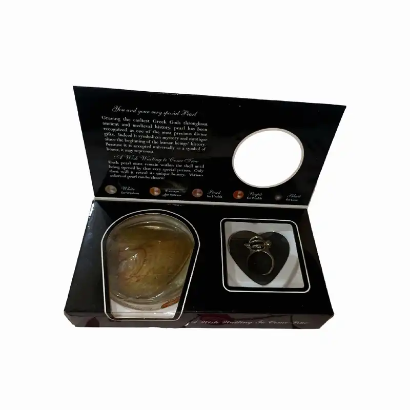 انگشتر زنانه مدل vk به همراه صدف مروارید دار