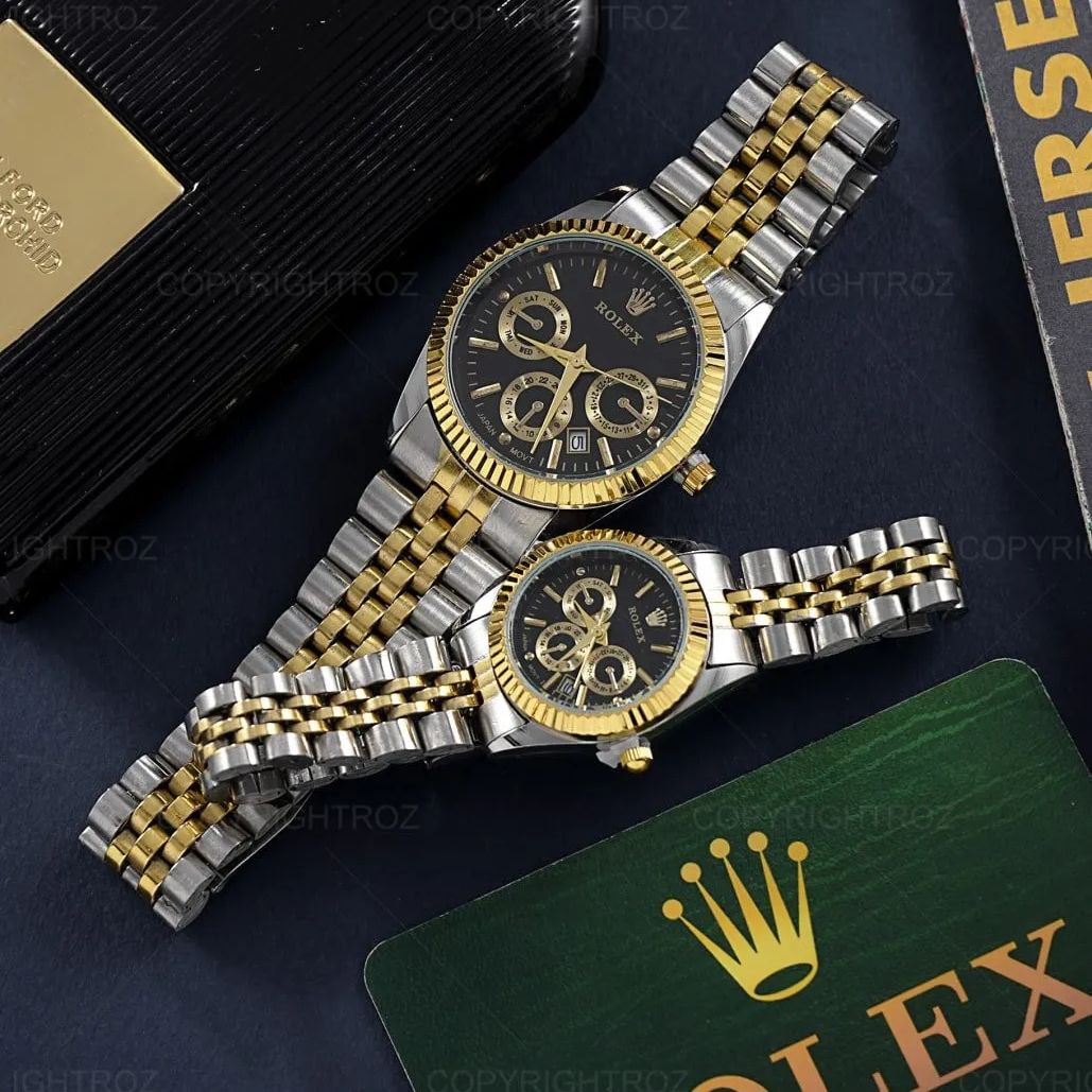 ست ساعت مچی عقربه ای زنانه و مردانه  مدل تک موتور 011