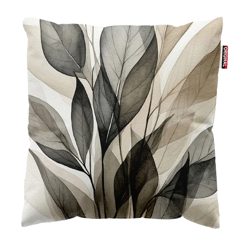 کوسن پاد آفرین مدل مینیمال طرح گل و برگ کد PK303307 سایز 30*30 سانتی متر