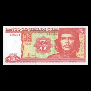 اسکناس تزئینی مدل کشور کوبا 3 پزو چگوارا UNC