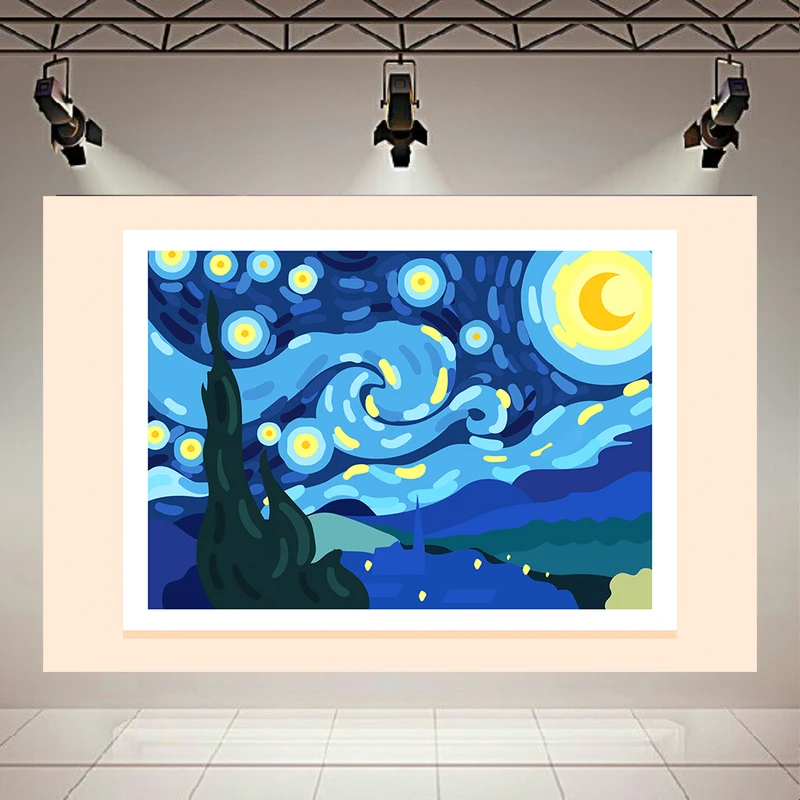  پوستر طرح نقاشی پرستاره ونگوک مدل پاسپارتو کد AR31312