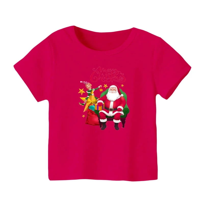 تی شرت آستین کوتاه بچگانه مدل بابانوئل کریسمس کد 10