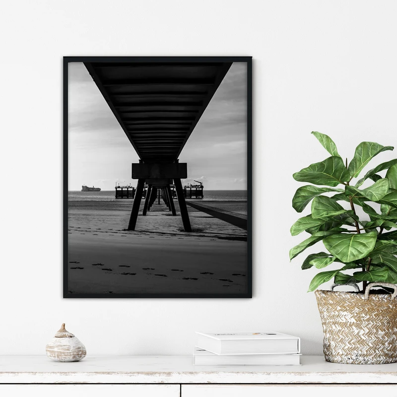 تابلو آتریسا طرح اماکن دیدنی جهان مدرن مدل ATFBW58 فریم مشکی