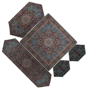 ست 5 تکه ترمه عدل کشمیر طرح کاشان k40