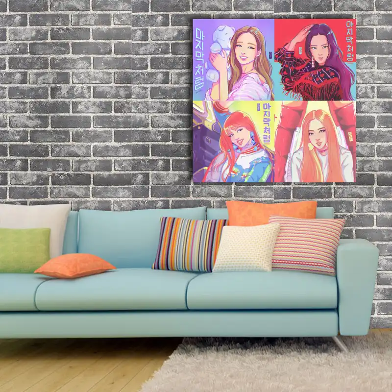 پوستر مدل بلک پینک کارتونی کد 45