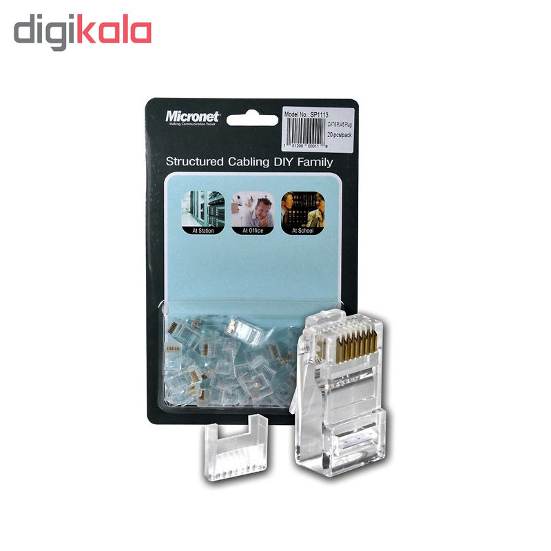 کانکتور کابل CAT6 میکرونت مدل sp1113 بسته 20 عددی