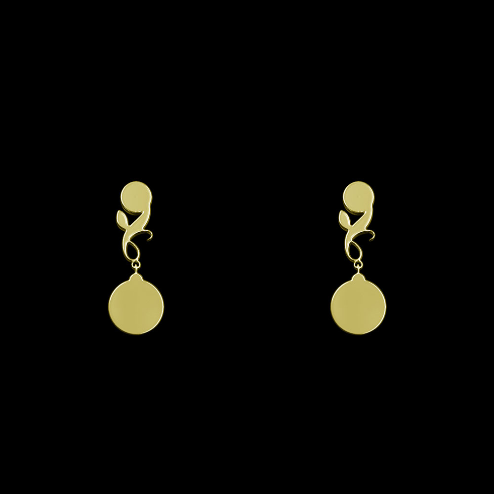 گوشواره طلا 18 عیار زنانه مدوپد مدل هندسی کد GA1-10081