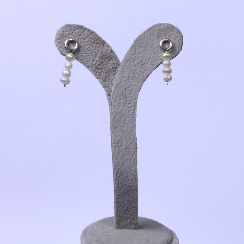 گوشواره نقره زنانه مدل مروارید G007