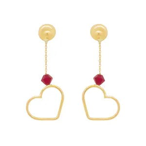 گوشواره طلا 18 عیار زنانه طرح قلب کد T0009