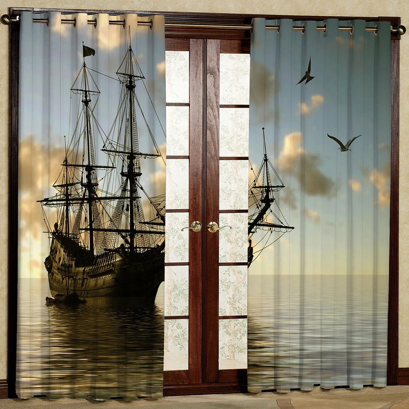 پرده مدل کشتی مخمل پانچی کد 1154 سایز 200x140 سانتی متر