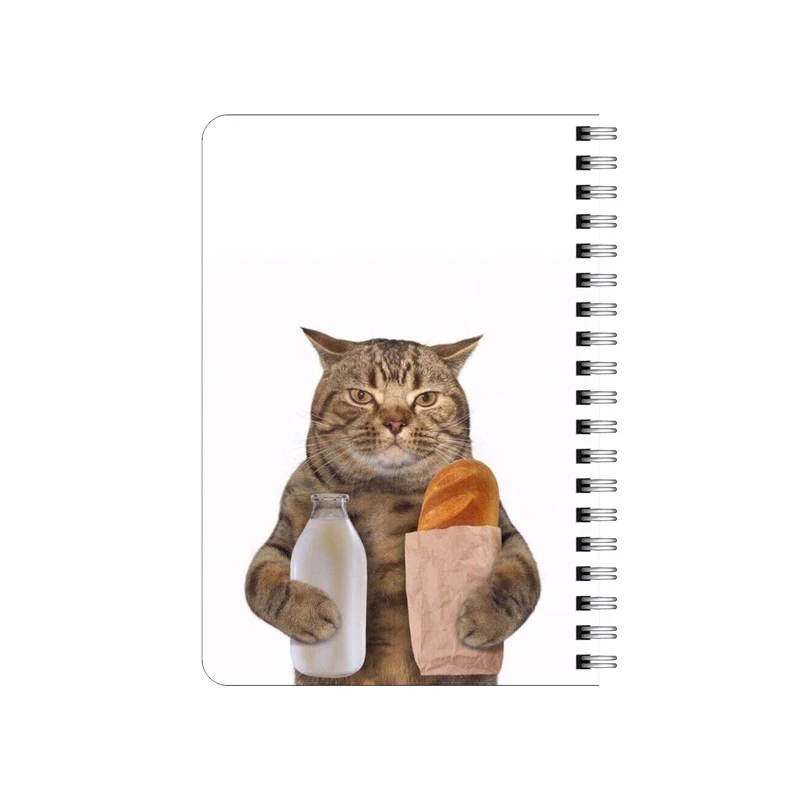 دفترچه یادداشت بامبیلیپ مدل چوبی طرح گربه و صبحانه کد 5542560