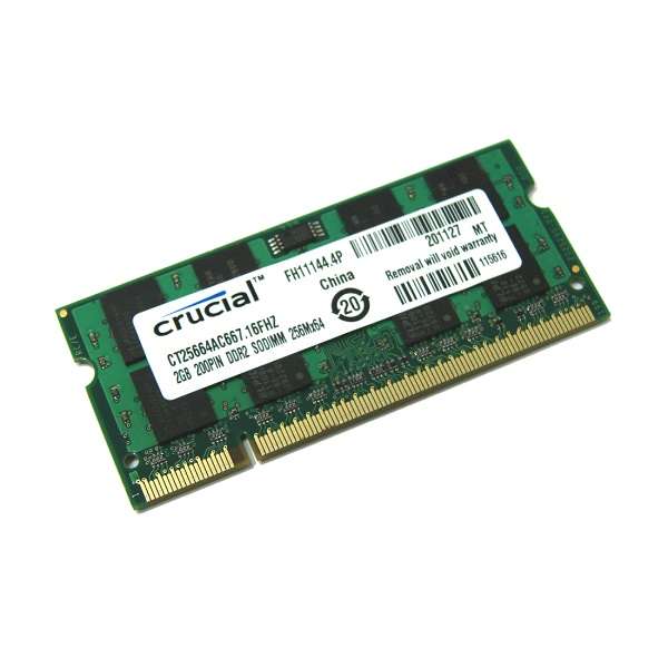 رم لپتاپ DDR2 تک کاناله 667 مگاهرتز CL5 کروشیال مدل PC2-5300 ظرفیت 2 گیگابایت