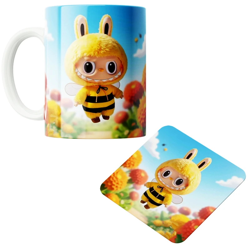 ماگ پاد آفرین مدل لبوبو کد z142 به همراه زیر لیوانی