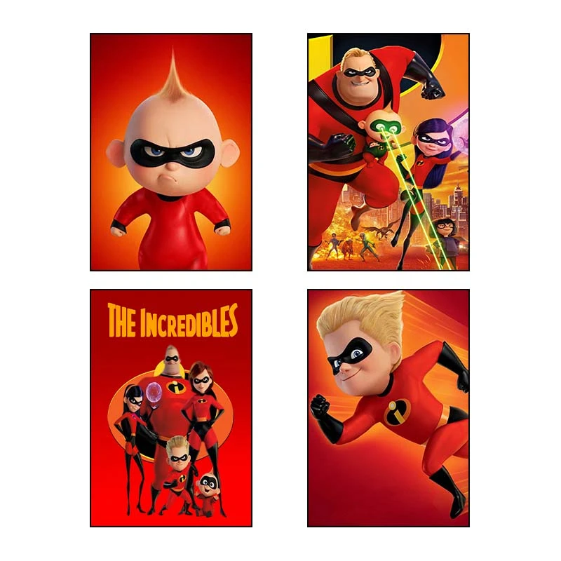 تابلو شاسي کارنيکا طرح The Incredibles کد 26074 مجموعه 4 عددی