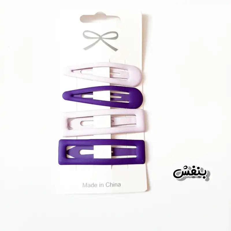 گیره مو زنانه مدل تق تقی مات بسته 4 عددی