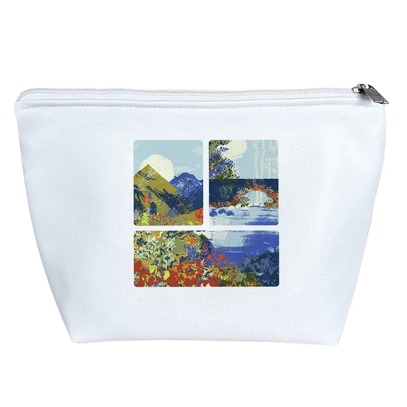 کیف لوازم آرایش دخترانه خندالو مدل نقاشی طبیعت کد H1784