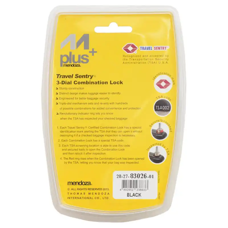 قفل چمدان و کوله پشتی مندوزا مدل TSA BLK