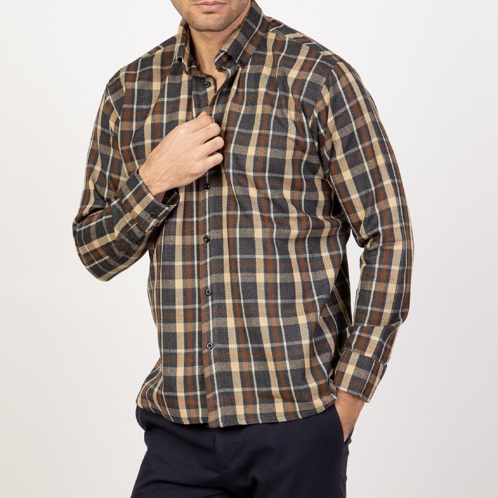 پیراهن آستین بلند مردانه باینت مدل 943-3 - - 2