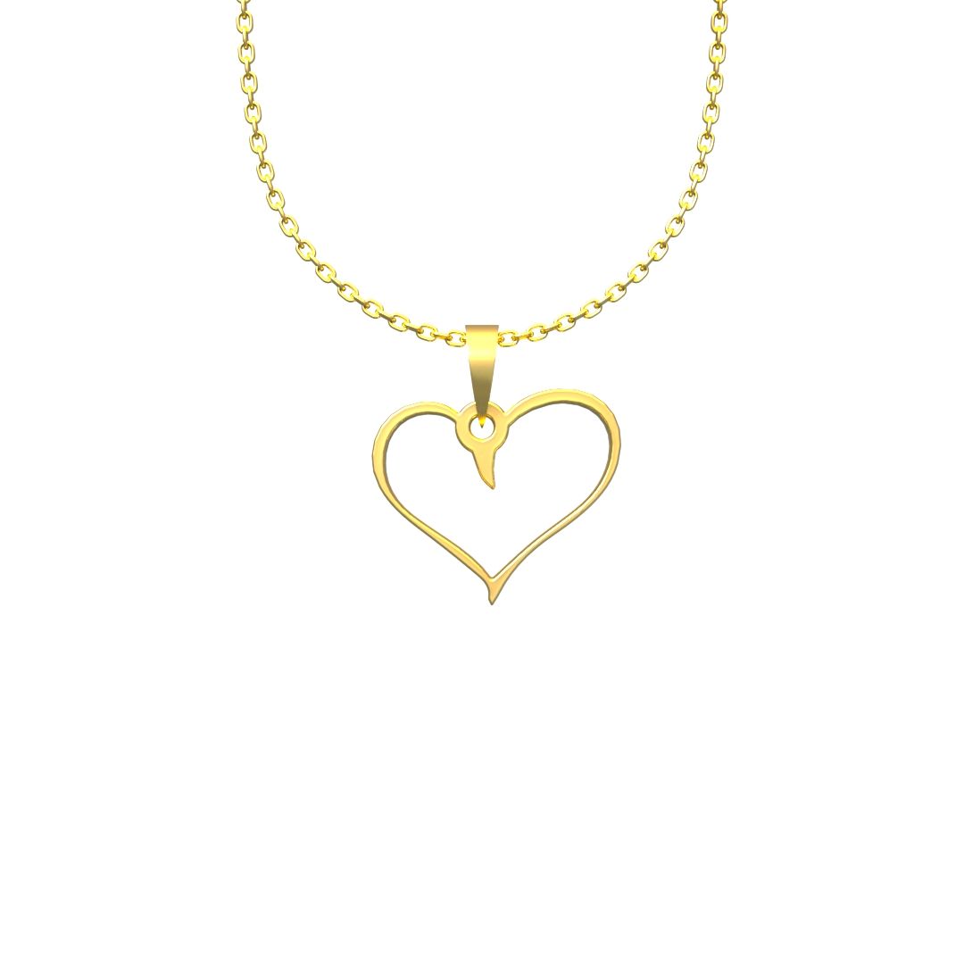 گردنبند طلا 18 عیار زنانه مدوپد مدل قلب کد E3-1-1012 - - 5