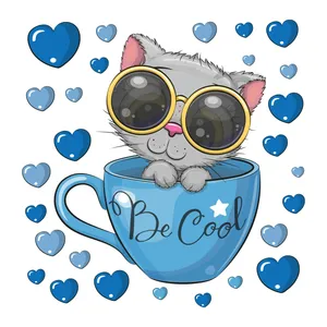 استیکر دیواری کودک تُکتم مدل پیشی کوچولو کد 03 مجموعه 28 عددی