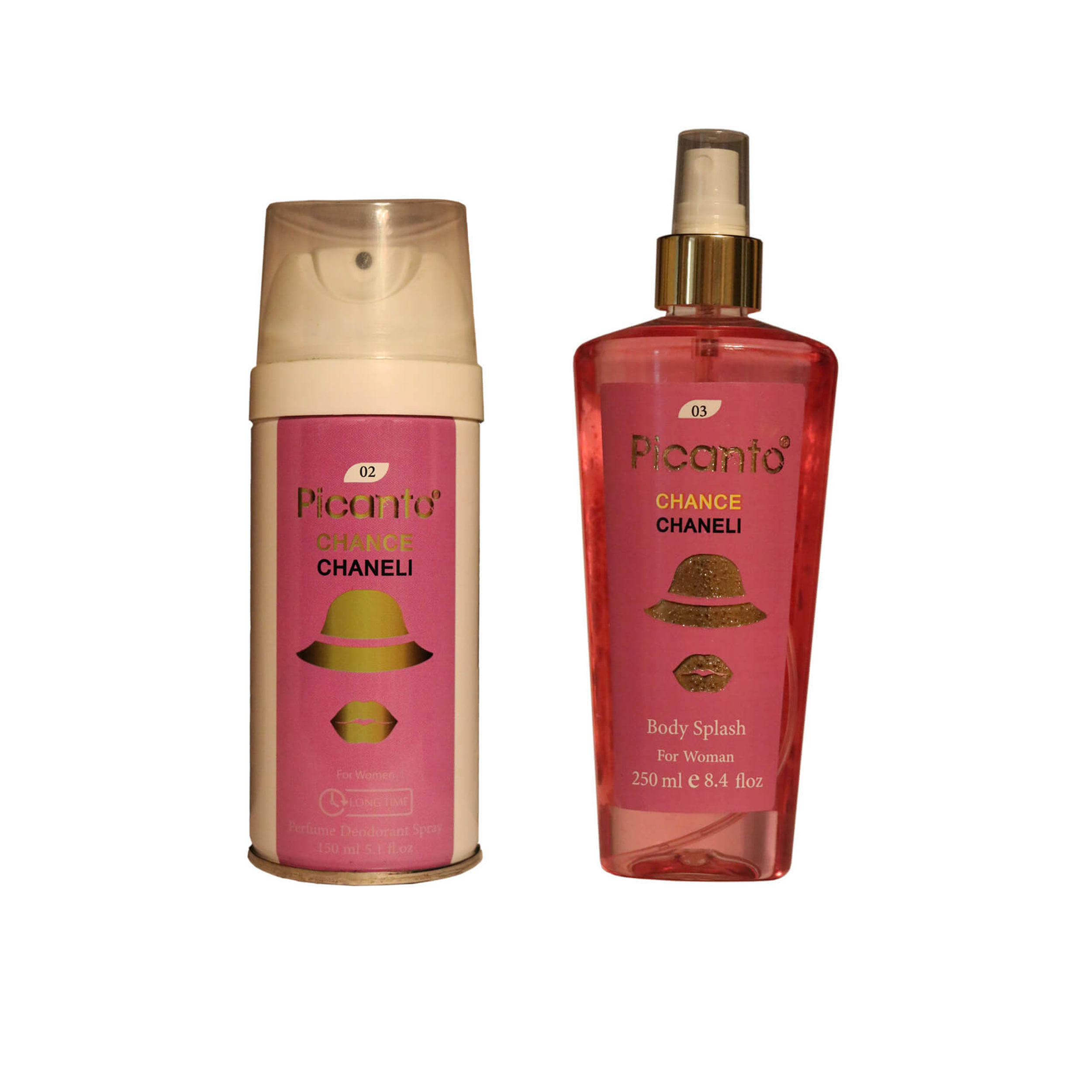 بادی اسپلش زنانه پیکانتو مدل چنس چنل حجم 250 میلی لیتر به همراه اسپری خوشبو کننده بدن حجم 150 میلی لیتر