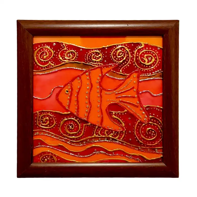 تابلو ویترای طرح تک ماهی