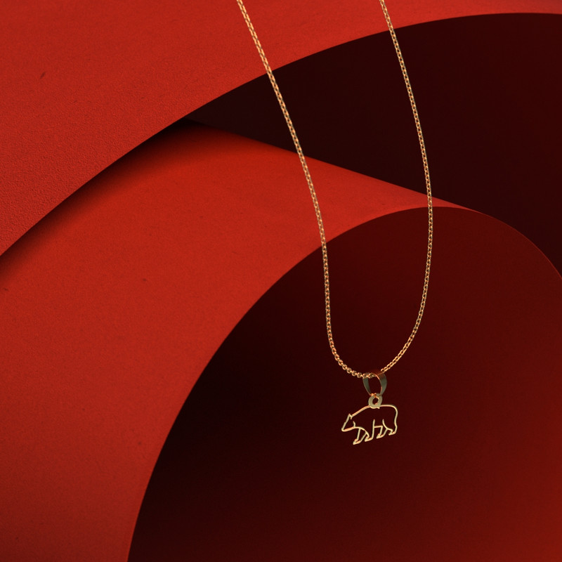 گردنبند طلا 18 عیار زنانه مدوپد مدل خرس کد B3-1-1329