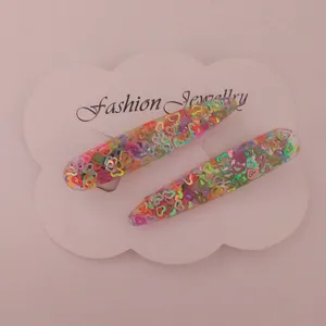 گیره مو دخترانه مدل  رزینی کد RGB-01 بسته 2 عددی