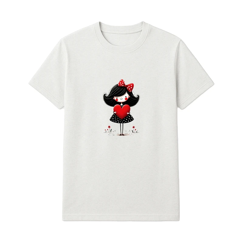 تی‌شرت آستین کوتاه راحتی دخترانه مدل پاپیون 