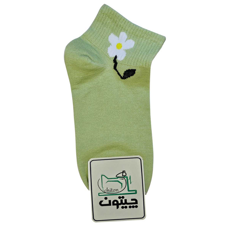 جوراب ساق کوتاه زنانه چیتون مدل گلدار نخی بسته 4 عددی