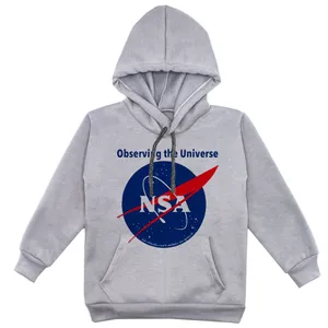هودی پسرانه مدل ناسا F83 رنگ طوسی