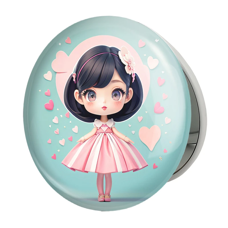 آینه جیبی خندالو طرح دخترانه (Girlish) مدل تاشو کد 36871