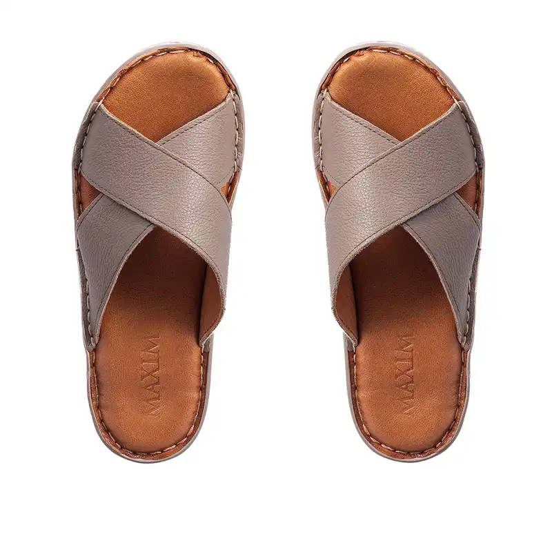 دمپایی زنانه ماکسیم مدل نهال ویزون رنگ کرم