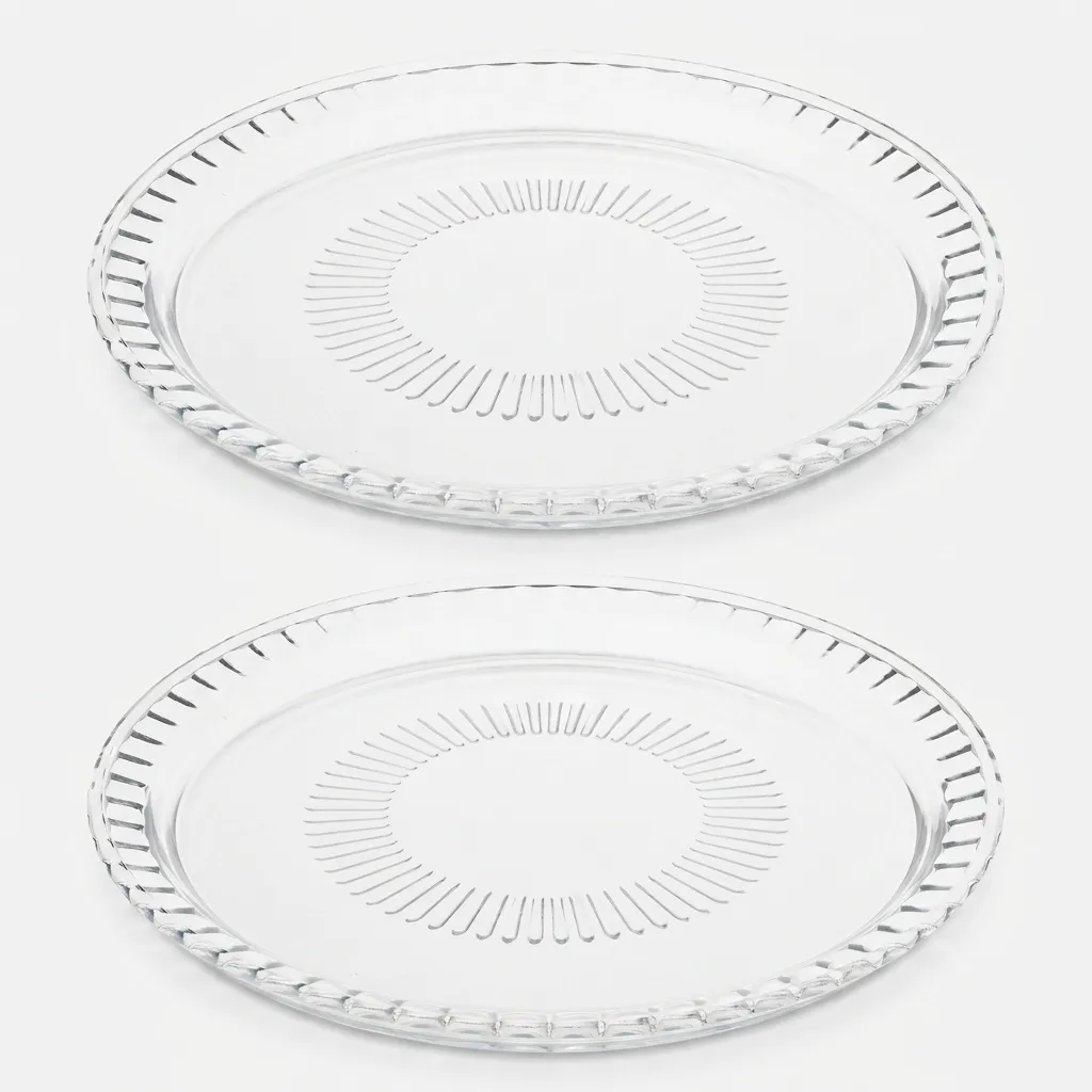 دیس کریستال دایره‌ای پذیرایی و میوه‌خوری مدل اپرا 1010 بسته 2 عددی، ساخت ایران، قابلیت شست‌وشو با دست و ماشین ظرفشویی