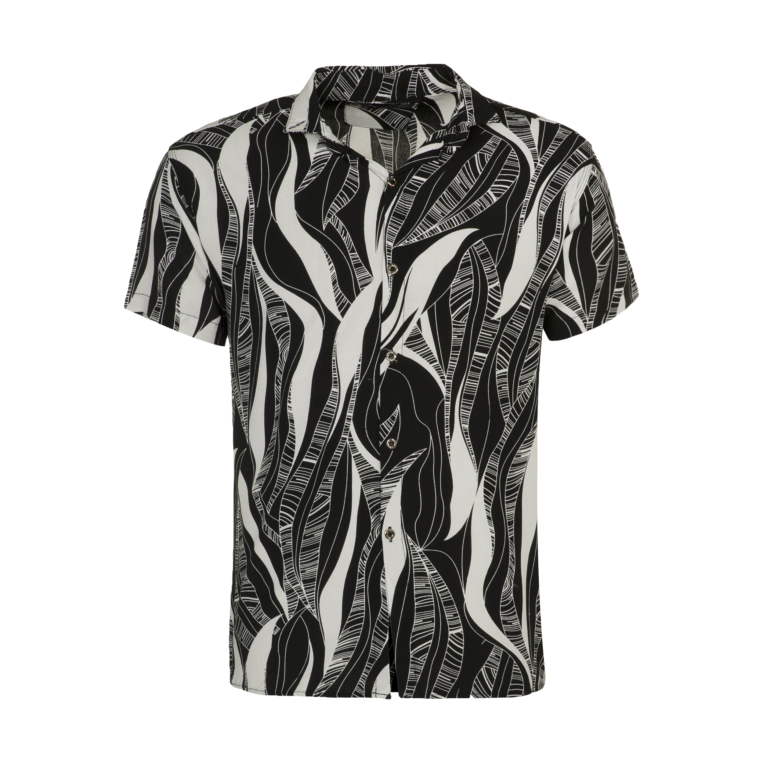 پیراهن آستین کوتاه مردانه مدل هاوایی کد H-M