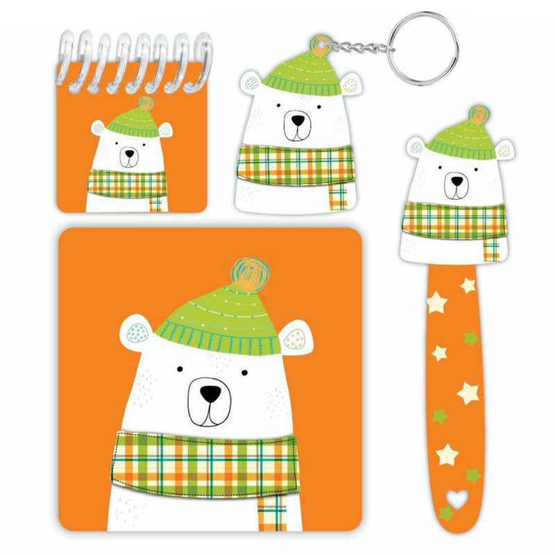 بسته لوازم تحریر طرح خرس مجموعه 4 عددی