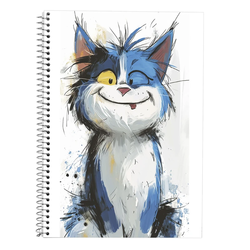 دفتر زبان 50 برگ مدوپد مدل دو خط طرح گربه کد DF14760