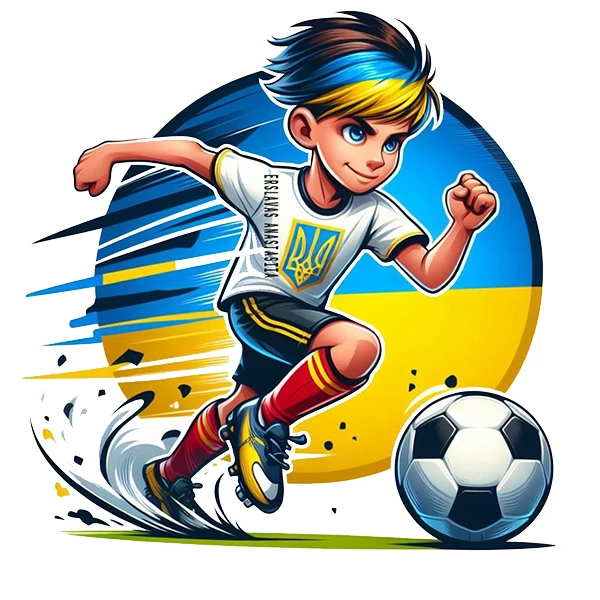 استیکر پارچه و لباس پاد آفرین طرح پسر فوتبالیست کد 2826