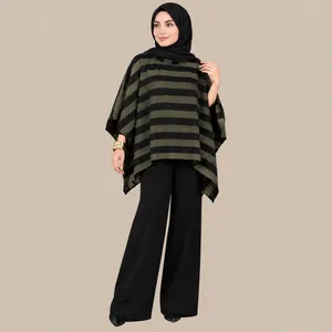 پانچو بلند زنانه مدل راه راه 