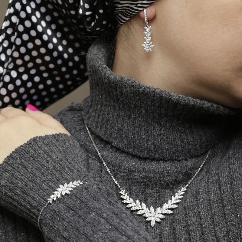 نیم ست نقره زنانه مدل AVN_39