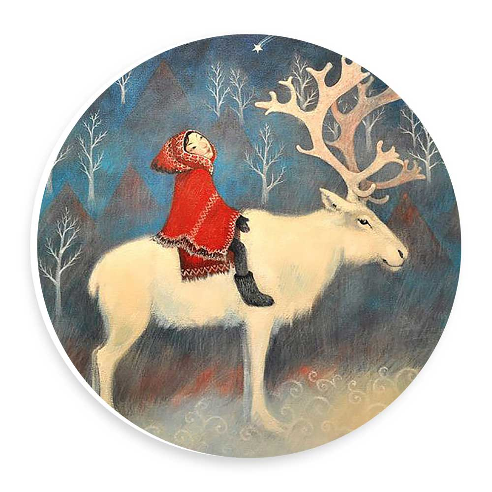  دیوارکوب طرح دختر و گوزن قطبی مدل wtb625