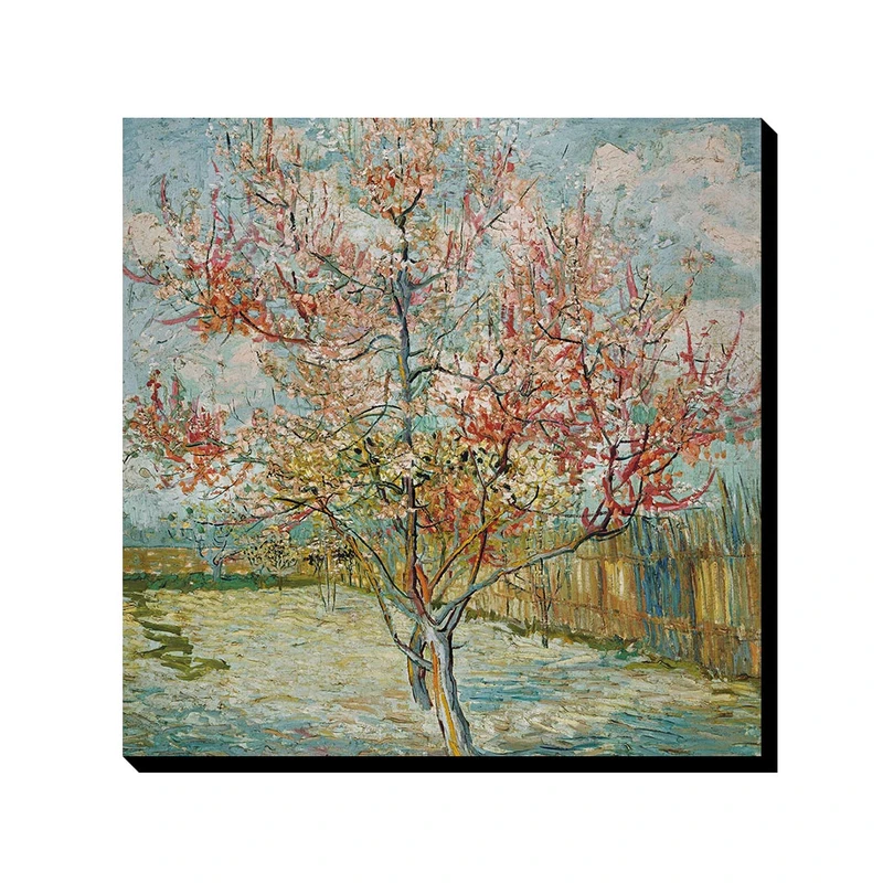 تابلو ترمه طراحان ایده طرح درخت های صورتی هلو از ونگوگ کد art0023