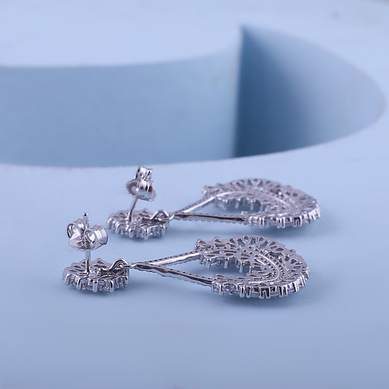 گوشواره نقره زنانه مدل جواهری کد g_005 گوشواره نقره زنانه مدل جواهری کد g_005