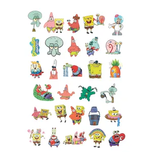 استیکر لپ تاپ کافه پرینت طرح باب اسفنجی کد A102 بسته 29 عددی