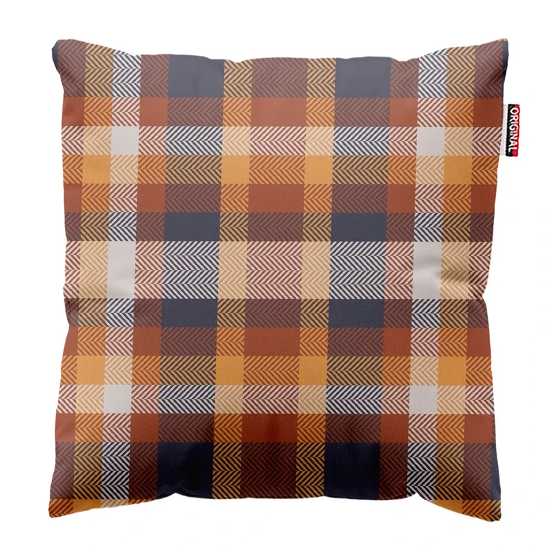 کوسن پاد آفرین طرح چهارخونه سنتی کلاسیک کد 5234 سایز 30*30 سانتی متر