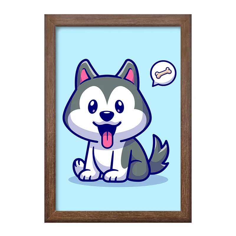 تابلو خندالو طرح حیوانات بامزه سگ هاسکی کد 25421