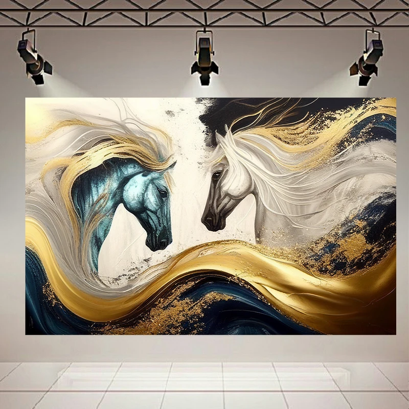 پوستر طرح اسب ها مدل رگه ای مدرن کد AR30854