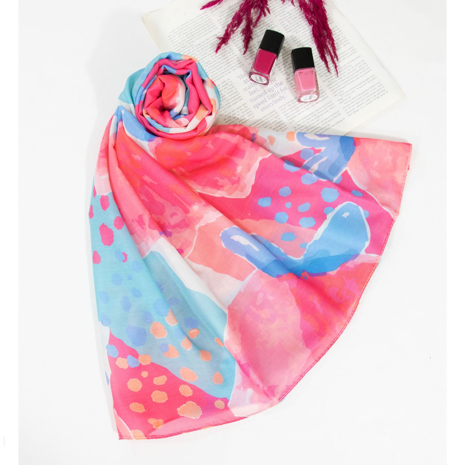 شال زنانه مدل نخی جدید طرح فانتزی بهاره کد 2278 -  - 5