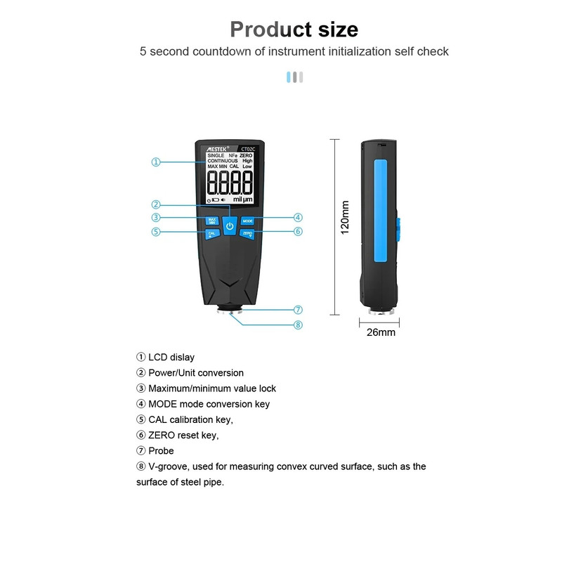 ضخامت سنج رنگ دیجیتال مستک مدل CT02C ضخامت سنج رنگ دیجیتال مستک مدل CT02C
